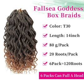 Fulang Hair 6 Packs Crochet Braids Hair Extensions for Black Women Natural Brown Box Braids Crochet Hair Box Braids Messy Synthetic Braiding Hair for Women