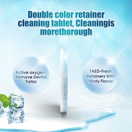 Y-Kelin Y-Kelin Retainer Cleaner Tablets 120 tabs, Up Graded Formula Double Cleasner - Effective Removal of Dental Stains (3 Month Supply)