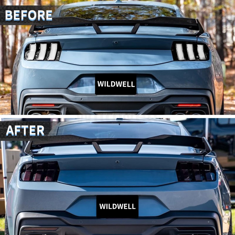 WildWell Tail Light Covers for 2024-2025 Ford Mustang Rear Light