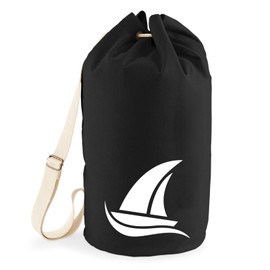 Huuraa Seesack Segeln Segelboot Geschenk 20 Liter Black Baumwolle Segeln Geschenkidee