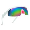 ShadyVEU Semi Rimless Neon Rainbow Mirrored Lens Sports Performance Sunglasses