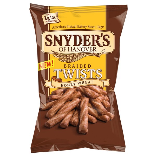 Snyder's of Hanover Honey Wheat Braided Twist, 10-Ounce (Pack of 6)
