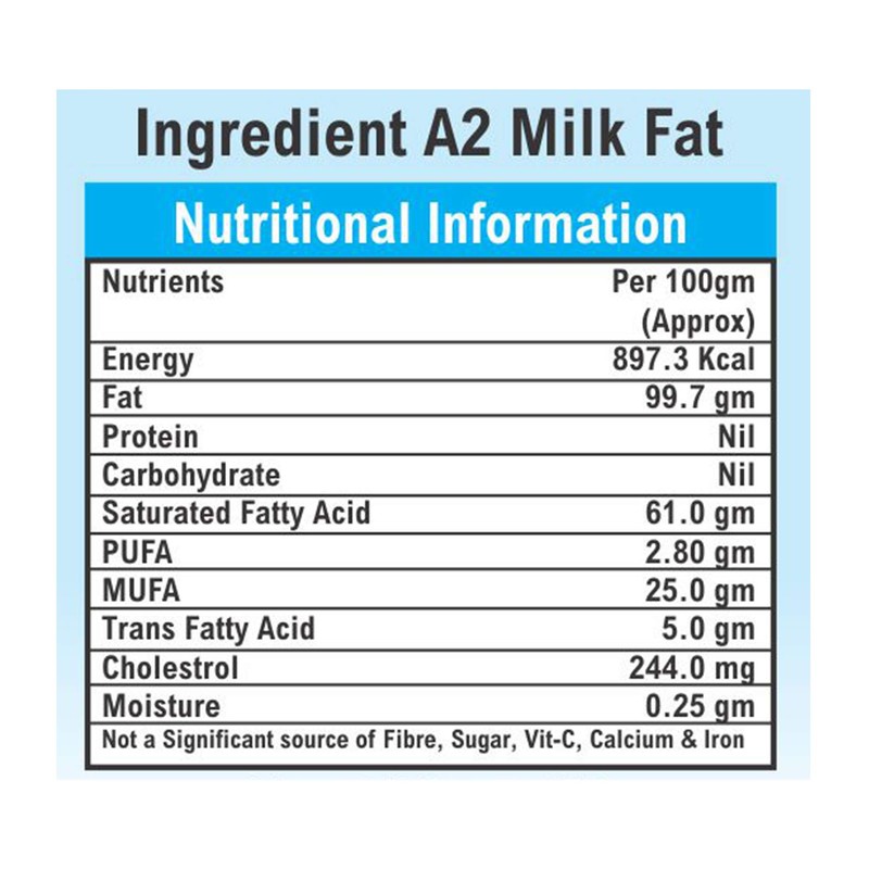 INDICOW A2 Cow GheeCertified (Grass Fed A2 Cows, Paleo and