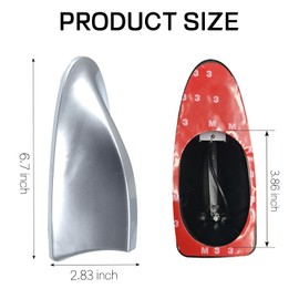 Wogomz Shark Fin Antenna Cover for Car, Auto Top Roof Aerials AM/FM Radio Signal Base with Adhesive Tape, Decorative Top Mounted Dummy Roof Aerial, Universal Car Accessories (Silver)