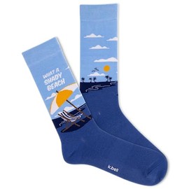 K.BELL Men's Shady Beach Crew 1 Pair Pack, Cornflower, Men's Shoe Size: 6.5-12