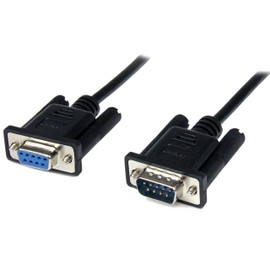 StarTech.com 1m Black DB9 RS232 Serial Null Modem Cable F/M - DB9 Male to Female - 9 pin Null Modem Cable - 1x DB9 (M), 1x DB9 (F), Black (SCNM9FM1MBK)