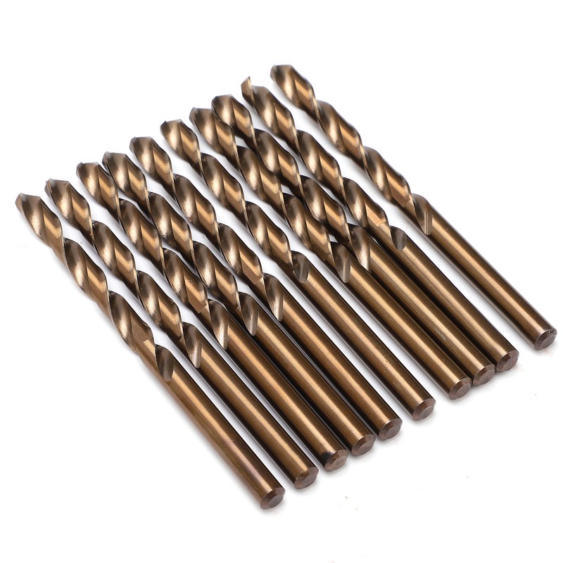 10Pcs Twist Drill Bit High Speed Steel Straight Shank Hole