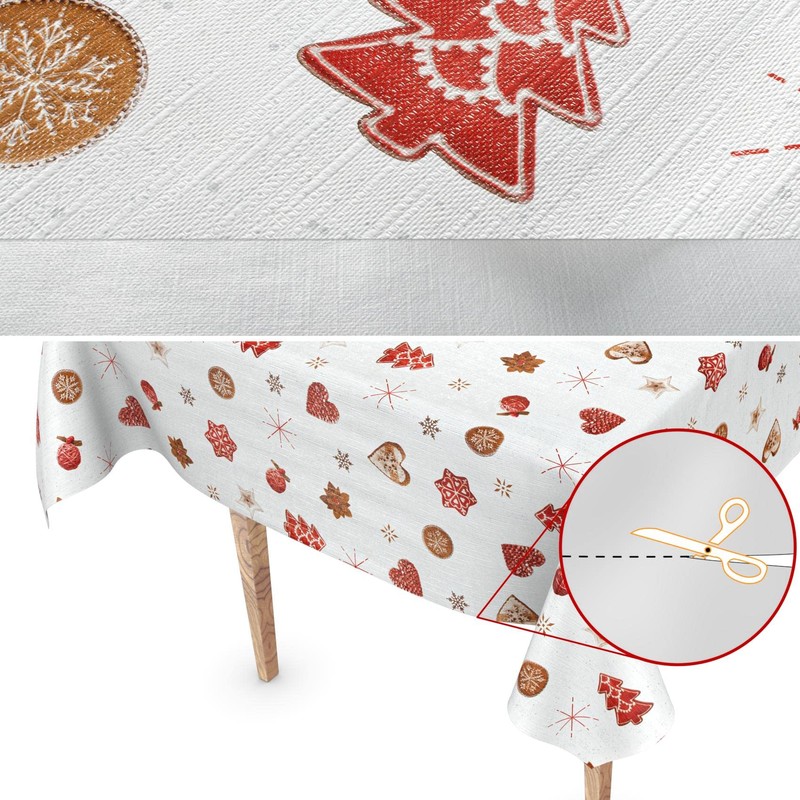 Tablecloth Washable Christmas Oilcloth Tablecloth 100 x 140 cm Cut