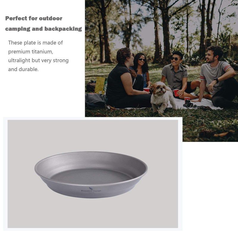Boundless Voyage Ultralight Titanium Dish with Carry Bag Outdoor Camping