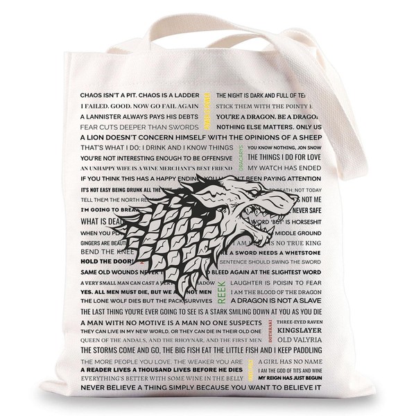 BWWKTOP House Stark Tote Bag Daenerys Targaryen Fans Gift Chaos