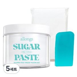 Allong Self Sugar Wax + 20p dedicated cloth + spatula set, 300g, 5 sets / 알롱 셀프 슈가왁스 + 전용 천 20p + 스파츌라 세트, 300g, 5세트