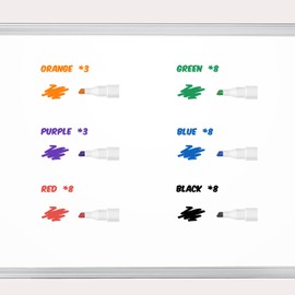 maxtek Dry Erase Markers, 38 Count Chisel Tip Whiteboard Markers, 6 Assorted Colors, Low Odor Dry Erase Pens for School Office