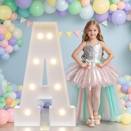 JoyMuse Marquee Letters 3 Feet Tall, Light Up Letters 3FT with Lights, Large Letters for Party, Letter A Light Up Letters for Baby Shower Wedding Proposal Graduation Birthday Decorations