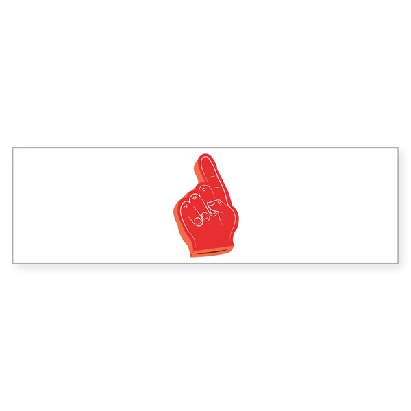 CafePress Foam Finger Bumper Sticker 10"x3" Rectangle Bumper Sticker Car