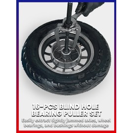 Punmew Blind Bearing Puller Kit 16pcs Slide Hammer Pilot Insert Inner Internal Bearing Removal Tool Blind Hole Collet Seal and Race Puller Extractor Kit