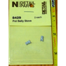 Detail Assoc. N Scale #8429 Interior Details Pot Belly Stoves pkg(2) Light Cast