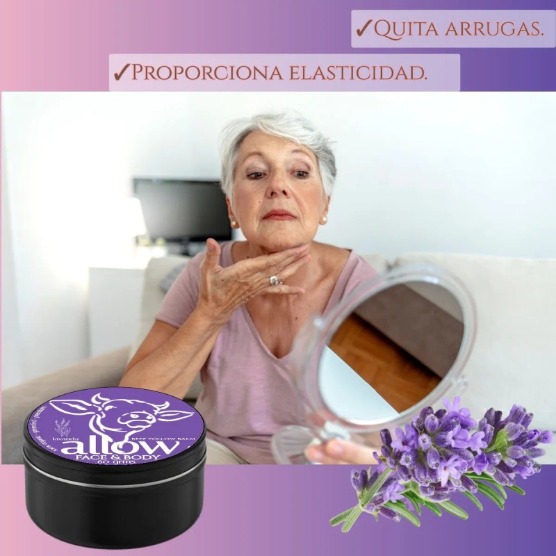 Crema Facial Sebo Bovino Lavanda 60ml Suaviza Y Humecta Todo
