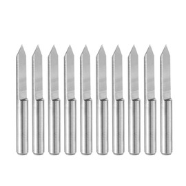 sourcing map Wood Engraving Bit Solid Carbide 3.175mm 1/8" Shank, 60 Degree 0.2mm Tip CNC Router Tool for Acrylic PVC MDF PCB Wood Carving, 10pcs