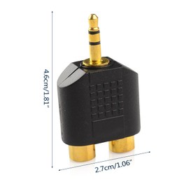 YS0911 Portable Gold-Plated 3.5mm Stereo Plug to 2RCA(Red+White) Female Connector Adapter for Phone Notebook Desktop 3.5 Mm to Connecting Cable