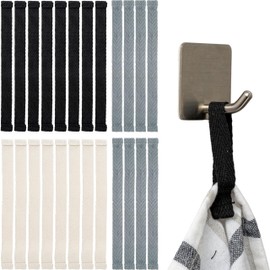 Sew On Towel Hangers, 24 Pieces 150x12mm Loops White Grey Black Hanger Tabs for Tea Towel Bath Towel Rag Decoration Camping Accessories Towel Rack