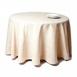 Occasion Gallery Natural Beige, Classic Tuscany Design 120 Inch Round Tablecloth