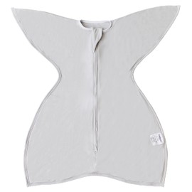 bebon Transition Swaddle - Baby Wearable Blanket - Cozy Sleep Sack, Wrap with 2-Way Zipper - 95% Bamboo Viscose, 5% Spandex (CozyGrey, Small 4-8 Month)