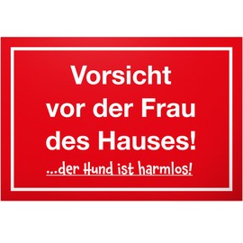 DankeDir! Vorsicht vor Frau des Haus Sign 30 x 20 cm Sign Wall Sign Funny Saying Birthday Gift Door Sign Party Decoration Gift Idea Men