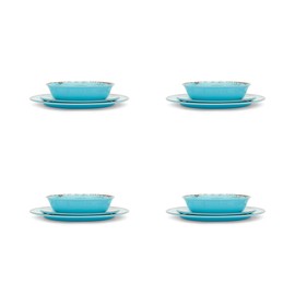 Fox Run Melamine Dinnerware Set Teal, 10"