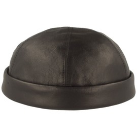 Bullani Docker Cap, Sailor Hat Made of 100% Leather, Made in Germany, Comfortable and Skin-Friendly, navy
