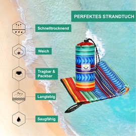 4Monster Microfibre Beach Towel, Ultra-Light, Sand-Resistant Towel, Quick-Drying, Absorbent Sports Towel for Beach, Pool, Water Sports, Yoga, Fitness