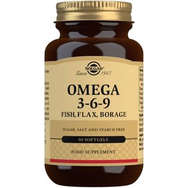 Solgar Omega 3-6-9 Softgels - Pack of 60 - Blend of Premium Fish, Flax and Borage Oils – Specially formulated ratio - Molecularly distilled to remove mercury, PCBs and heavy metal contaminants