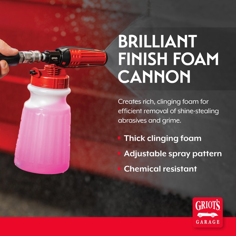 Griot's Garage Brilliant Finish Foam Cannon, for Pressure Washers, Apply