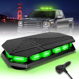406D Rooftop Emergency Strobe Light Bar 102 LED Red White Mini Beacon Safety Flashing Warning 12-24V Magnetic BaseLight Color: Green