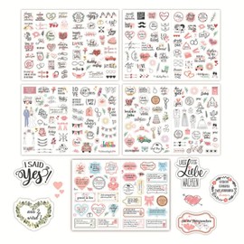 Levigo Wedding Scrapbook Stickers 5 Sheets Wedding Scrapbooking Supplies (PZ002)