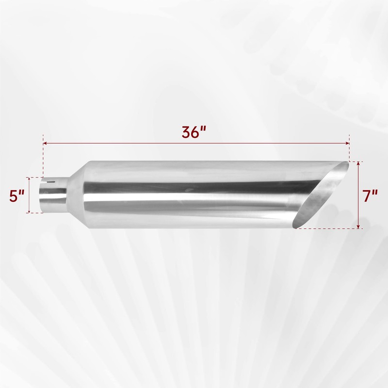 FGJQEFG 5 Inch Inlet 7 Inch Outlet Polished Stainless Steel