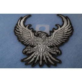 Ivamis Eagle Patch Embroidered in Silver - 4x4 inch - P6148