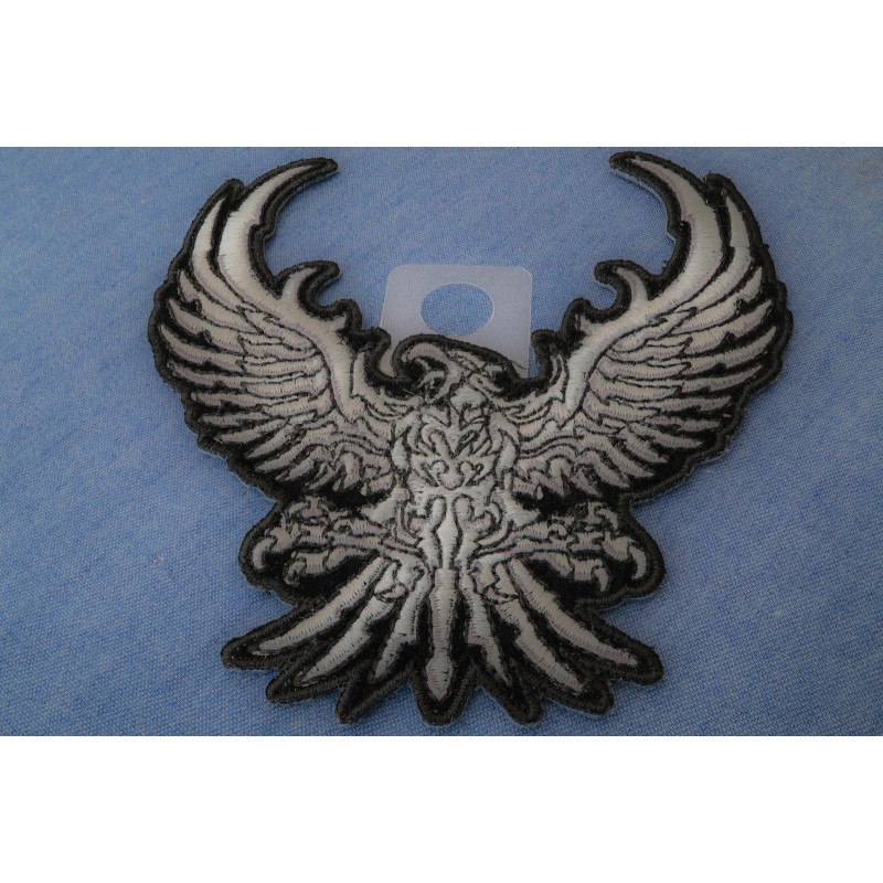 Ivamis Eagle Patch Embroidered in Silver - 4x4 inch -