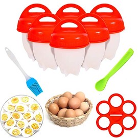 No.1 Hard Boiled Silicone Egg Cooker Without the Shell as seen on TV, Non Stick Egg Poacher with Holder
