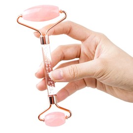 Juego de rodillos de jade y gua sha – Herramienta facial para masajear el cuello, para desintoxicar la piel – reduce las arrugas del envejecimiento – (jade del sur)