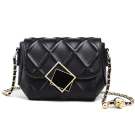 Bearneko Women's Shoulder Bag, Crossbody Bag, Genuine Leather, Mini Bag, Shoulder Bag, Mini Shoulder, Crossbody Bag, Small Bag, Pochette, Cute, Mini, Small, Lightweight, Black