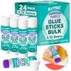 Glue Sticks Bulk Classroom, Purple Glue Sticks for Kids 24