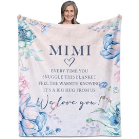 YSBLGWE Mimi Gifts for Grandma, Gifts for Mimi, Mimi Gifts, Blankets for Mimi 60" x 50", Mimi Gifts for Mothers Day, Mimi Birthday Gifts, Gifts for Mimi from Grandkids, Mimi Gifts for Christmas