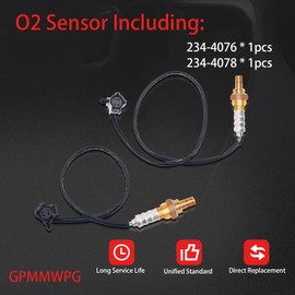 GPMMWPG 2PCS O2 Sensor 234-4076 234-4078, 02 Sensor Upstream Downstream, Automotive Replacement Oxygen Sensor Compatible with Jeep for Cherokee for TJ for Wrangler Compatible with Dodge for Dakota