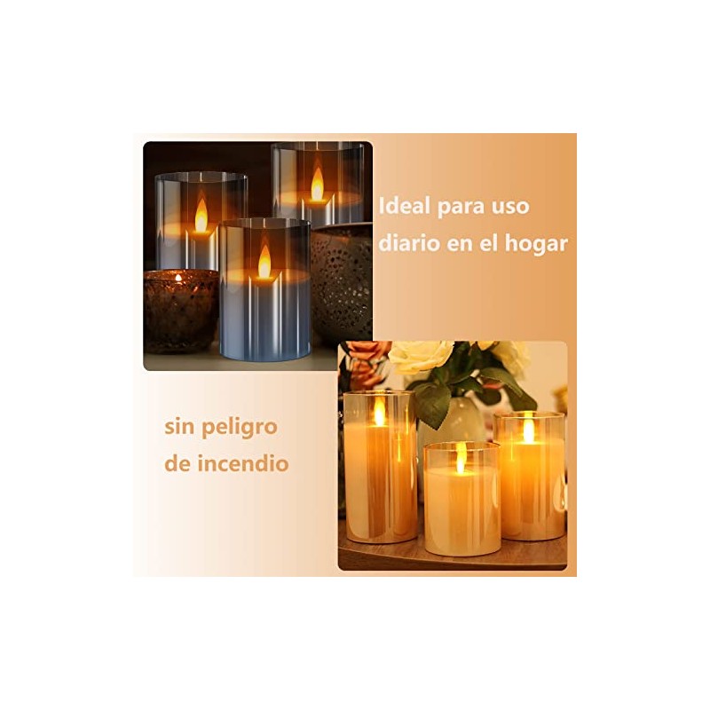 3pcsVelas decorativas,Velas Eléctricas Sin Llamas,Velas led,velas electricas,Velas de pilas con