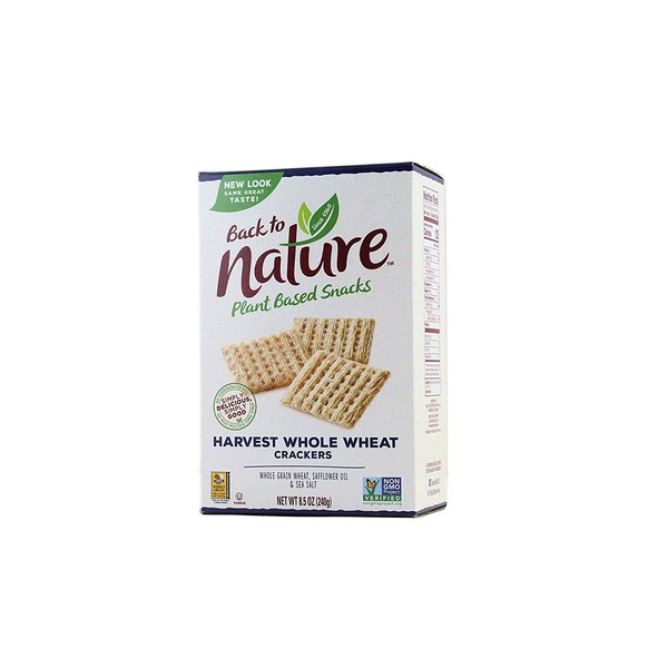 Back to Nature Crackers, Non-GMO Harvest Whole Wheat, 8.5 Ounce (Pack of 12)