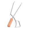 Log Tongs Beech Wood Handle Stainless Steel Clamp High Temperature