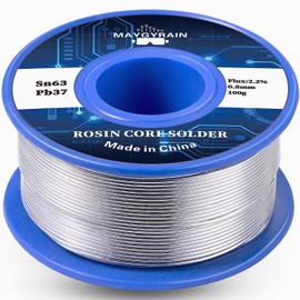 Solder Wire 63/37, high Purity no-wash tin-Lead Rosin cored Wire with 2.2% Flux for Electric Soldering (0.8mm 100g)