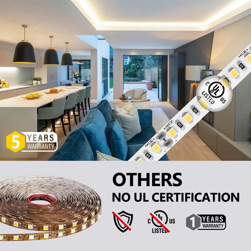 EMITEVER LED Strip Lights Neutral White, 4000K 24V LED Tape