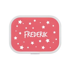 4you Design Set Lunch Box & Drinking Bottle Dots, Stars or Bambi + Name - 6 Colours - Mepal Campus + Bento Box & Fork - School Child