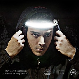 hurkins Orbit 2025 Edition Headlamp – 210° Wide Beam + 60° Focus Light, 1020 Lumens, USB-C Rechargeable, IP56 Waterproof, Lightweight LED Headlamp for Camping, Work, Running, Outdoors (Navy)